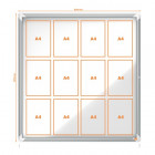 Vitrine extérieur 12 Feuilles 124X105X9cm FD MAGNETIQUE PORTE BATTANTE